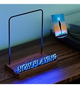 KORRTFID Now Playing Vinyl Record Stand, Light Up Vinyl Record Display Stand with 7- Color Changi...