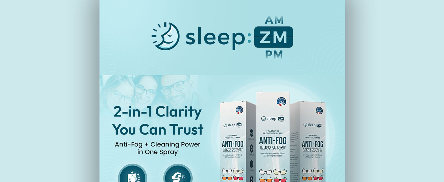 Sleep ZM 2-in-1 Anti-Fog Lens Cleaner. Anti-fog protection and cleaning power in one easy spray