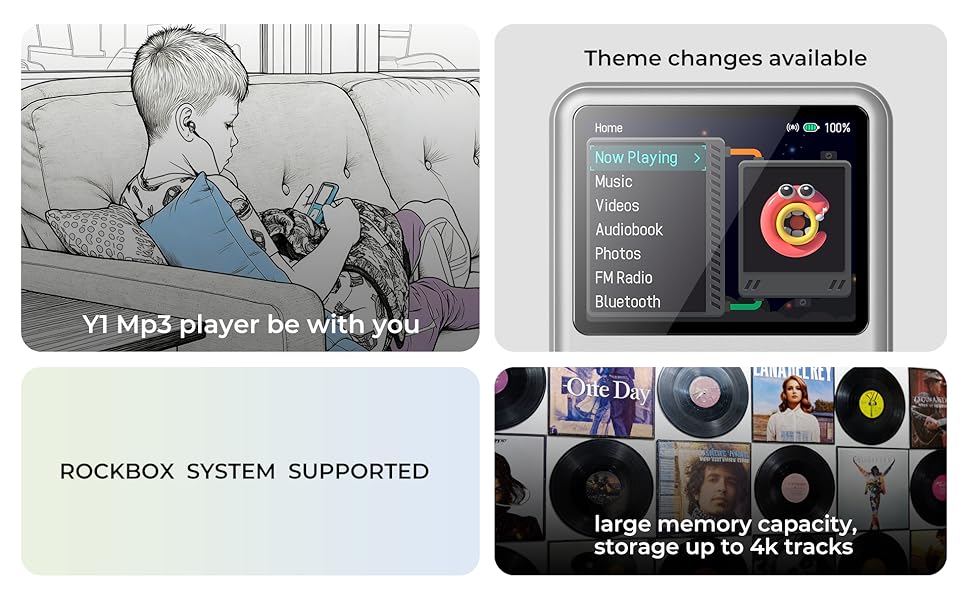 mp3 player with bluetooth digital music mp3 player ebook innioasis y1 andorid mp3 portable mini