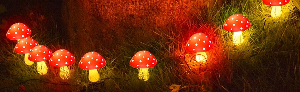 mushroom solar decor