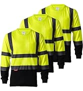 ProtectX High Visibility Long Sleeve Shirts Reflective Hi Vis Safety Shirt for Men Women Class 2-...