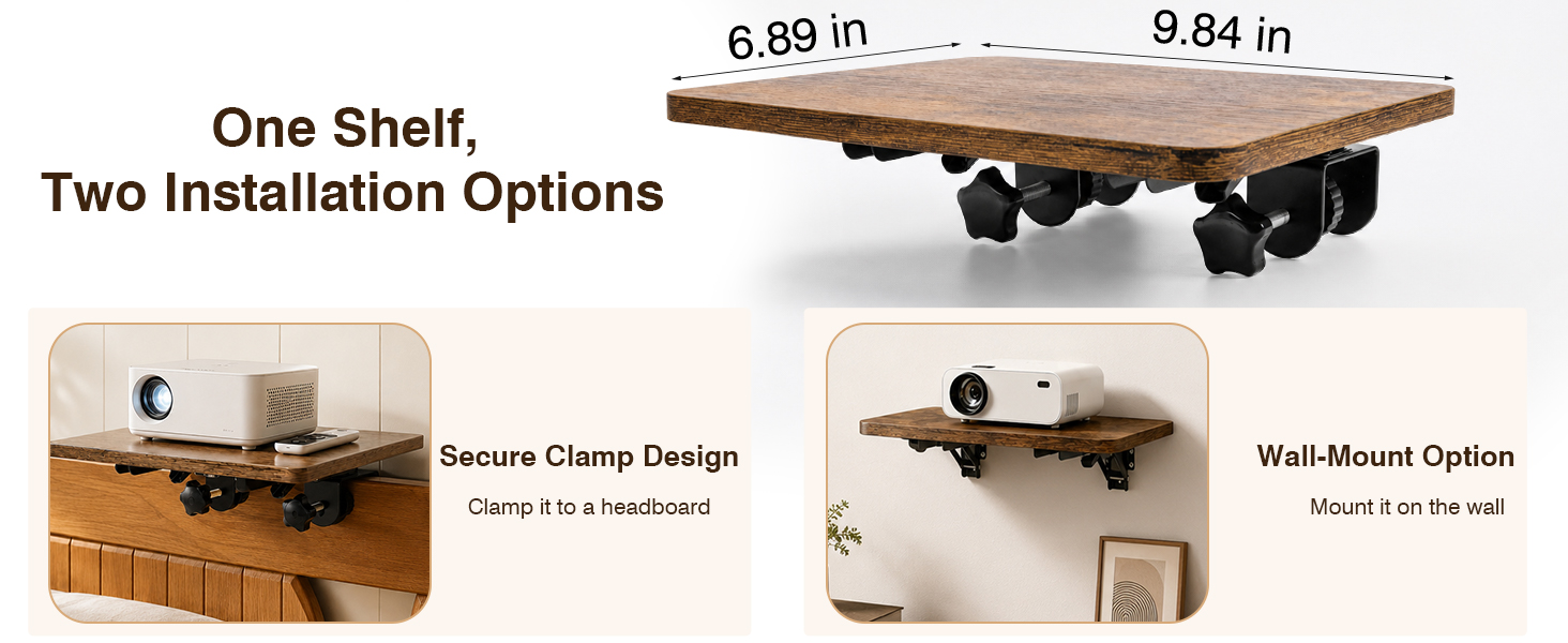 projector wall mount shelf