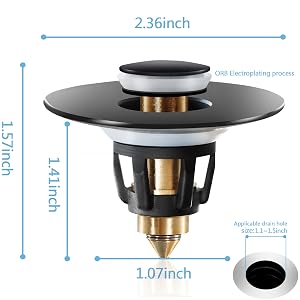 bathroom sink stopper black