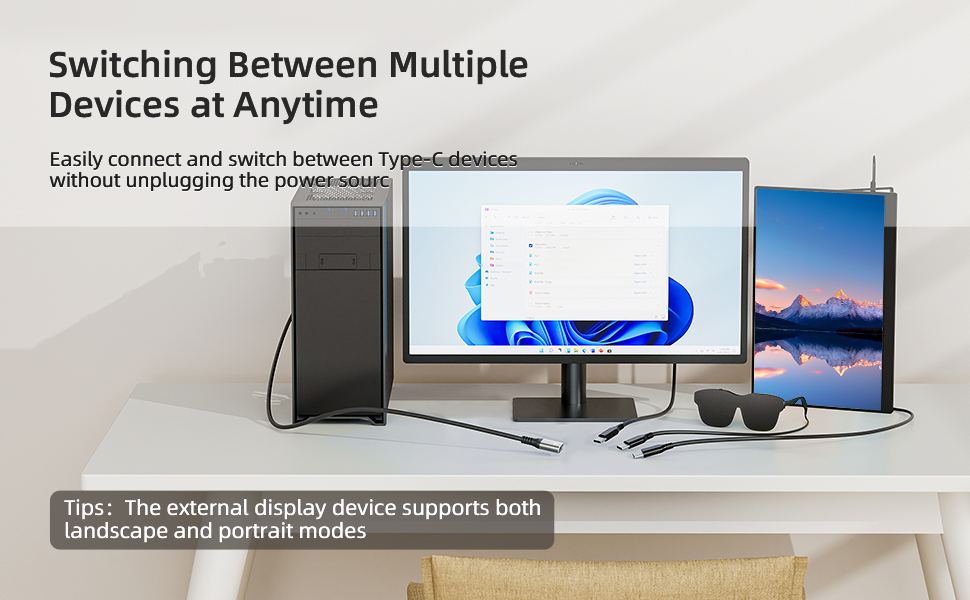 Unidirectional DisplayPort to USB-C Female Adapter Cable