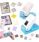 2Pcs Stamp Punches, 1x0.8 inch Rectangular Postage Stamp Shapes Puncher &amp; 1" Square Craft Hole Pu...
