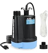 KITLUCK Sump Pump, 1/2HP 2000GPH Submersible Water Pump Electric, Thermoplastic High Flow Utility...