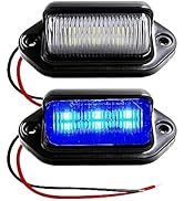 2pcs Black Blue LED License Plate Light For Truck SUV Trailer RV Boat as Step Courtesy Light, Dom...