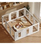 Hoencraft Clear Acrylic Dog Playpen Indoor, Puppy Cat Small Pet Play Pen, Easy Assemble &amp; Disasse...