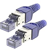LEENUE RJ45 Cat8 Connector Tool-Free Toolless RJ45 Termination Plug Reusable Shielded for Etherne...