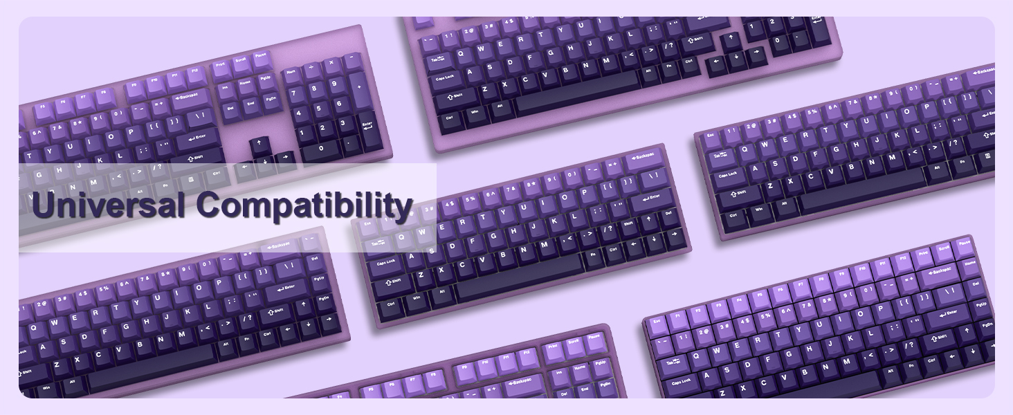132 Keys Gradient Purple Keycaps