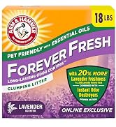 Arm &amp; Hammer Forever Fresh Clumping Cat Litter Lavender, MultiCat Cat Litter Odor Control 18lb Wi...