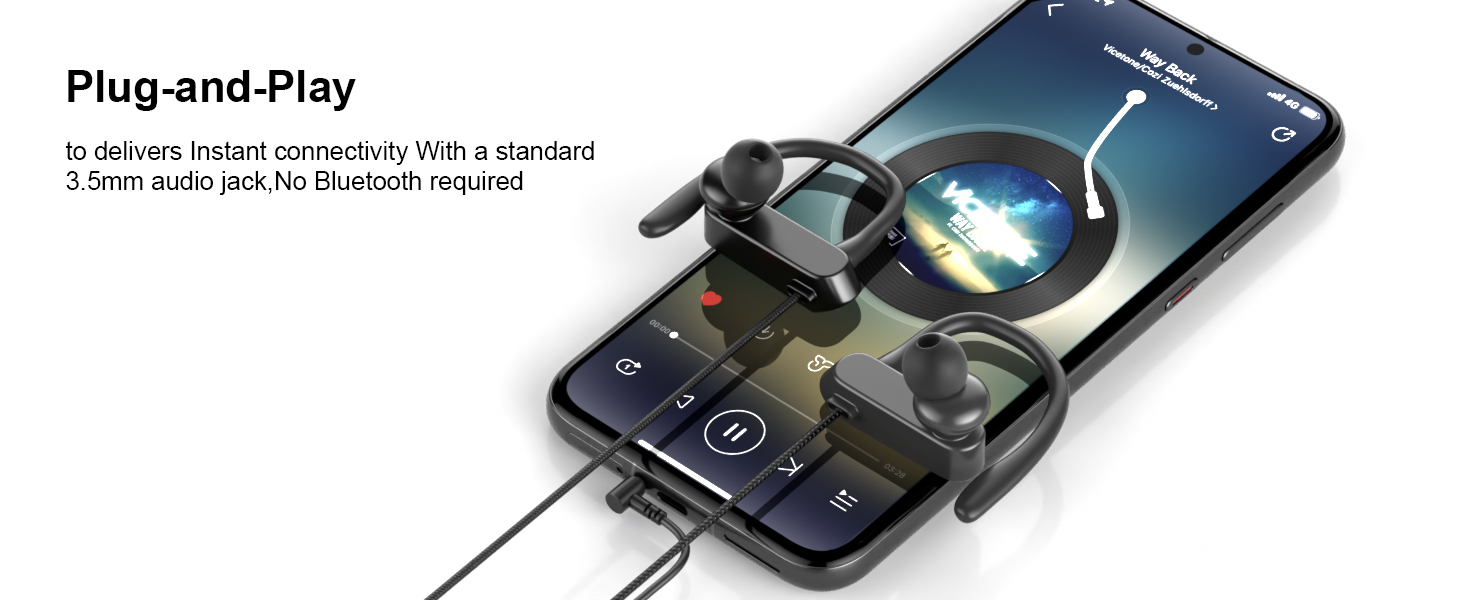 3.5mm Open-Ear Headphones with Adjustable Earhook