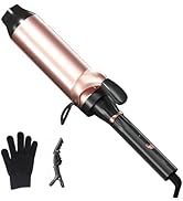 Hahahope 2 Inch Curling Iron with Clamp, Lightweight Large Barrel Curling Iron for Long Hair, Lon...
