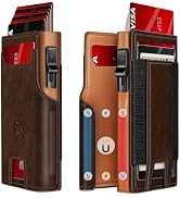 RUNBOX Wallet for Men 9-13 Cards RFID Blocking Aluminum Pop Up Card Holder with ID Window &amp; Stret...