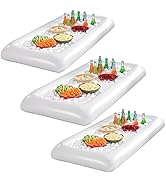 Sorbus White Inflatable Drinks &amp; Food Serving Bar with Drain Plug (3 Salad Bars)