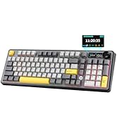 MIKIBY AJAZZ AK980 Wireless Keyboard with Smart Display & Knob,98% Mechanical Keyboard Tri-Mode B...