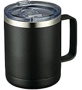 MEWAY 12oz Coffee Mug With Handle and Sliding Lid,Stainless Steel Travel Tumbler Cup with Handle,...