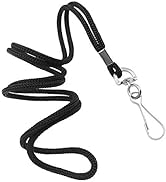 COTODO ID Black Lanyards Safety Badge Lanyard 36" with Swivel Hook 100 Pack
