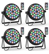 DazzlingStage 36 LED Stage Lights, Corded RGB Par Lights, 4/7 CH DMX Par Can, LED Stage Lihgts wi...