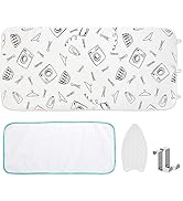 Ironing Mat, Portable Ironing Pad 39.4 x 18.9 inch Table Top Iron Board 5 in 1 Travel Ironing Bla...