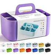 Multiuse Caddy Organizer with Handle, Stackable Plastic Tote Bin - Art Craft Supplies, Office, De...
