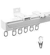 MaKefeile Ceiling Curtain Track Ceiling and Wall Mounted Heavy-Duty Curtains Rails Room Divider C...