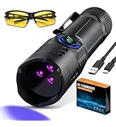 DARKBEAM 365nm UV Light Flashlight Black Light, 20W Mini Blacklight Flashlights 3 LED Rechargeabl...
