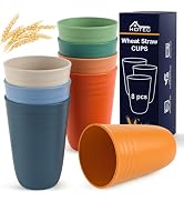 HOTEC 15oz Wheat Straw Cereal Cups, Reusable Cups Unbreakable Drinking Cup Reusable Dishwasher Sa...