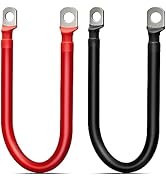 BougeRV Battery Cable 4 AWG 1 Feet in Pair, Flexible Silicone and Pure Copper Wire Set, with M8 5...