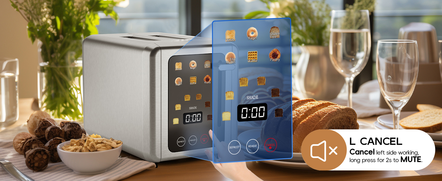 Smart Extra Wide Slots Toaster with Bagel