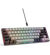 GEODMAER 65% Gaming Keyboard, Wired Backlit Mini Keyboard, Ultra-Compact 68 Keys Membrane Gaming ...