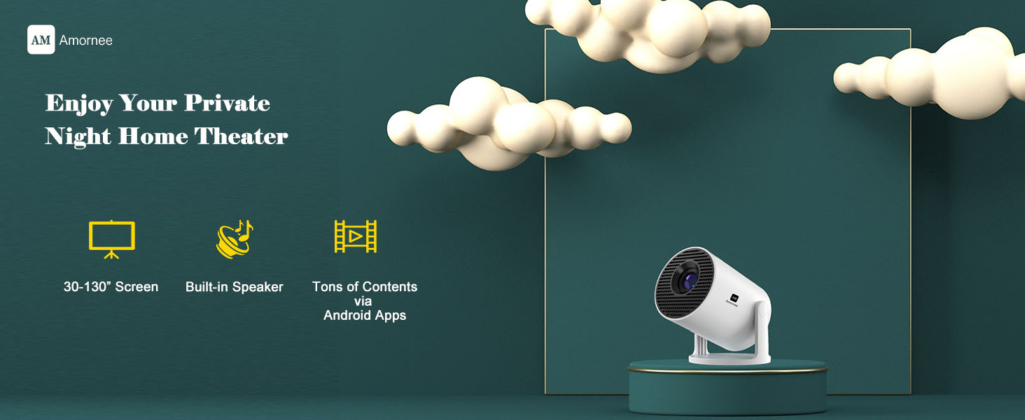 Mini projector with wifi and bluetooth Protable Movie Projector for Bedroom Full HD 1080P Video