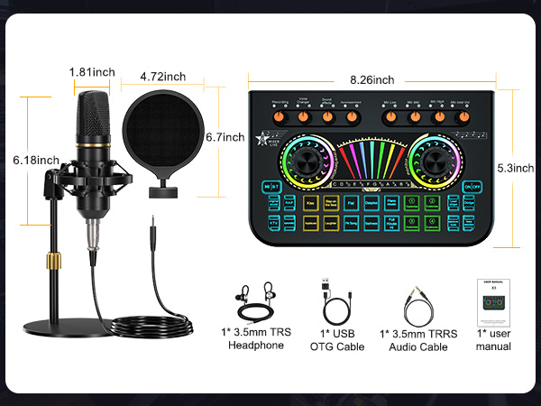 live sound card audio mixer gaming audio mixer sound card for live streaming