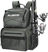 PLUSINNO Fishing Backpack with Rod Holders 45L Large Water-resistant Fishing Tackle bag St...