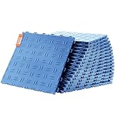 VEVOR Interlocking Garage Floor Covering Tiles, 12x12x0.53 inch, 50 Pack, Non-Slip Double-Sided T...