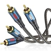 RCA Cable Subwoofer Cable 2RCA Male to 2RCA Male Stereo Audio Cable Y Splitter 24K Gold-Plated Ny...