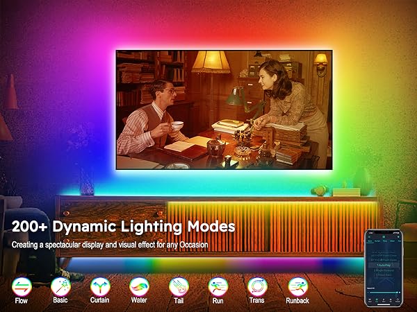 Behind TV LED lighting