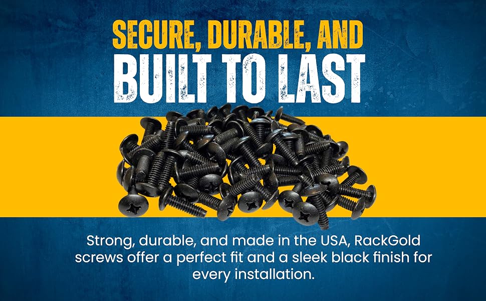 rackscrews rack mounting installation secure durable steel USA threading black oxide premium finish