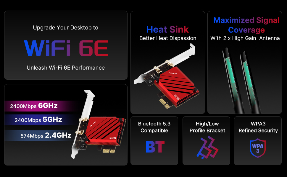 AX5400 WiFi 6E PCIe Card