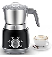 6-in-1 Electric Milk Frother and Steamer with Detachable Cups, Automatic Cold and Warm Foam Maker...