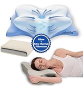 Derila Ergo Cervical Neck Pillow with Thermal Cooling Cover – Contour Memory Foam Pillow for Back...