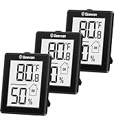 Geevon Digital Hygrometer, 3 Pack Indoor Thermometer Room Temperature Humidity Gauge with Battery...