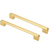 MEHUKOJ 6PCS Set of Gold Cabinet Handles - Brass Drawer Handles, Suitable for Modern Dressing Tab...