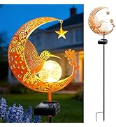 ZNYCYE Solar Lights Outdoor Decorative Moon Hummingbird Solar Stake Lights Birthday Gifts for Wom...