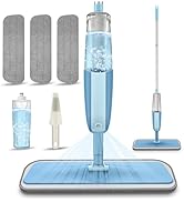 Spray Mops Wet Mops for Floor Cleaning - MEXERRIS Microfiber Dust Mop with 3X Washable Pads Floor...