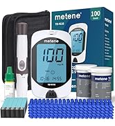 Metene TD-4116 Blood Glucose Monitor Kit, 100 Glucometer Strips, 100 Lancets, 1 Blood Sugar Monit...