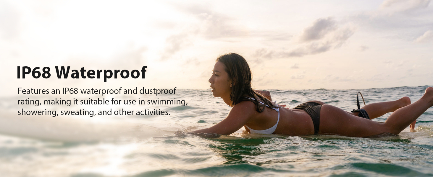 IP68 waterproof smart watch for women designed for sweat, rain, handwashing, and daily workouts