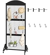 CHOEZON Grid Wall Panel 5.7' x 2' FT Grid Display Rack, Movable Gridwall Display Stand, Sturdy Fl...