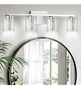 Lightania 4-Light Vanity Lights, Dimmable 5CCT Bathroom Light Fixtures, LED Modern Brushed Nickel...