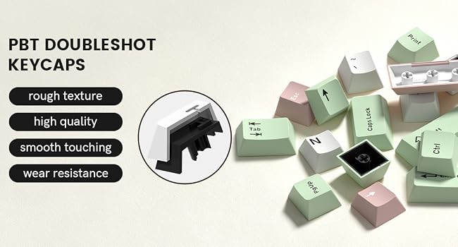 Double Shot PBT keycaps Set, Cherry Profile Keyboard Keycaps,Pastel key caps full size,Custom keycap